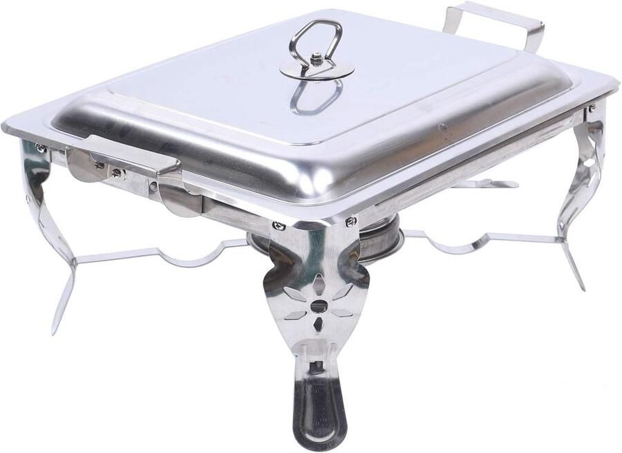 RVS Chafing Dish Warmhoudbak Buffet Eten Warm Houden Roestvrij Staal 6 Liter Zilverkleurig