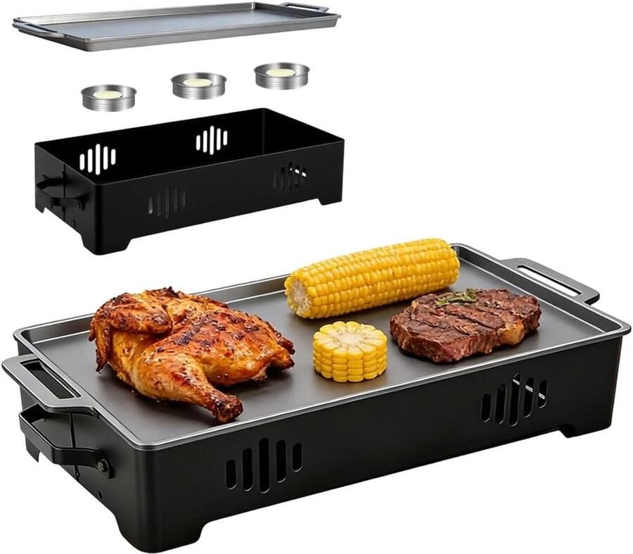 Warmhoudplaat Aluminium 36 x 18 cm Antiaanbaklaag Voor BBQ en Tuinfeesten