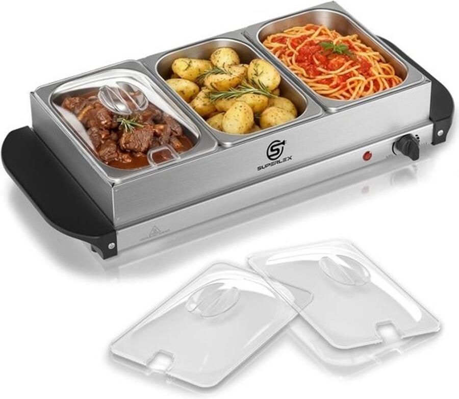 Warmhoudplaat Buffet Voedselwarmer Serveer Feesten Buffet Gelijkmatige Warmte 427 x 225 cm Metaal