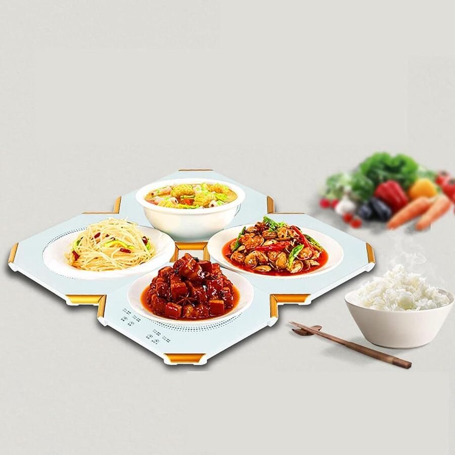 Warmhoudplaat En Schotelverwarmer Verwarmende Tray Buffetten En Feesten Instelbare Temperatuur Klein Formaat Zwart