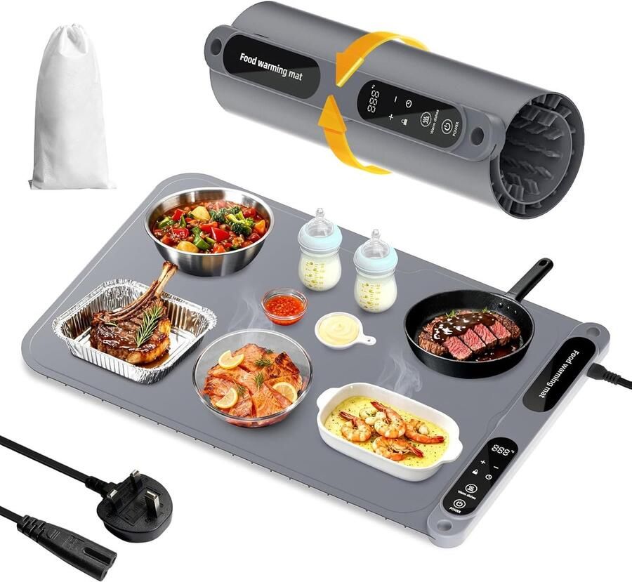 Warmhoudplaat Gerechten Voedselverwarmer Eten Warm Houden Instelbare Temperatuur 10 x 16 cm