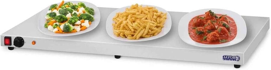 Warmhoudplaat RVS Verwarmingsplaat Buffet Professioneel Gebruik Gelijkmatige Temperatuur 100 x 50 cm Zilver