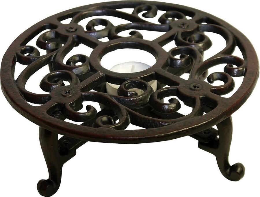 Warmhoudplaat stoofje rond 18 5 cm landelijke stijl van gietijzer