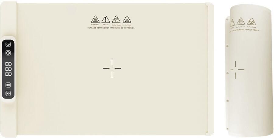 Warmhoudplaat Voedselverwarmer Voedselverwarmingskussen -Elektrische verwarmingsplaat Buffetverwarmer 5 temperaturen en 4 timers Met kinderbeveiliging Automatisch Buffet Party Ontdooien -wit