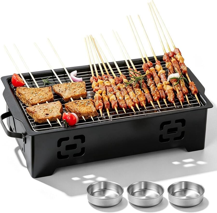 Warmhoudplaat Voedselwarmer Barbecue avonden Stroomloos warmhouden 37.5 x 20.5 cm Zwart