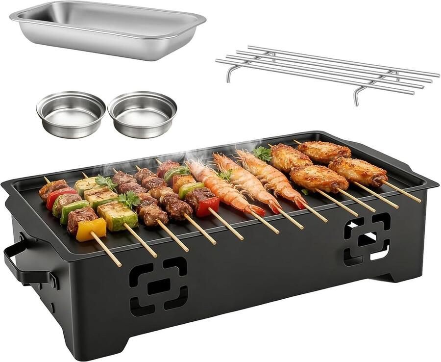Warmhoudplaat voor BBQ en grillgerechten antiaanbakplaat ideaal voor vlees vis en groenten