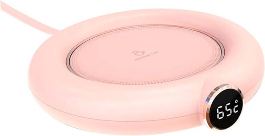 Warmhoudplaat voor mok of beker Plaat om te verwarmen Koffiekopverwarmer Theebekerwarmer Thermische warmhoudplaat Warmhoudonderzetter USB-koffiewarmer voor thuisgebruik op kantoor of op het bureau- Roze