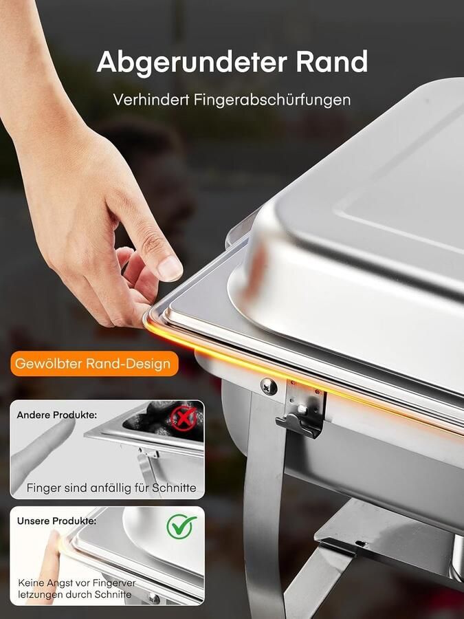 Warmhoudset Buffet Voedselwarmer Rechaud Catering Feesten Grote Capaciteit 9 Liter Zilverkleurig