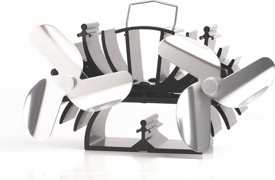 Warmte aangedreven oven ventilator 6 messen voor kleine ruimte log houtbrander verhoogt 90% meer warme lucht snel en efficiënt nikkel warmtecirculatie