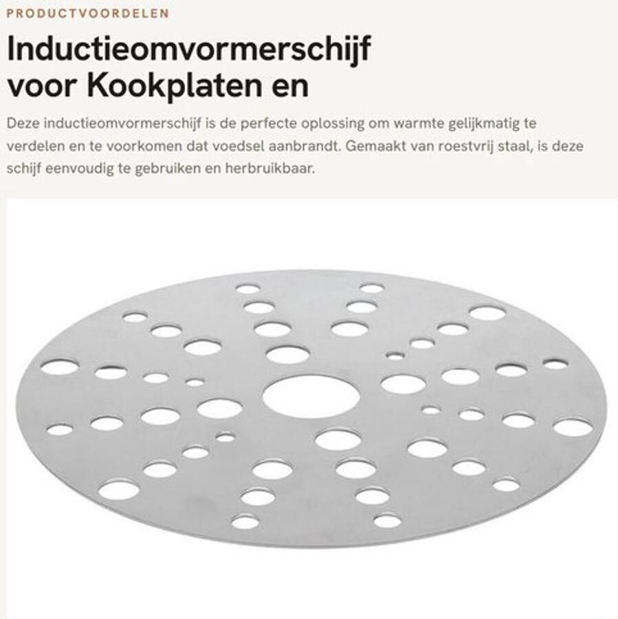 Warmte Diffuser Roestvrij Staal Inductie Kookplaat Adapter Gelijkmatige Warmteverdeling Voorkomt Brandend Voedsel Duurzaam en Herbruikbaar Eenvoudig in Gebruik