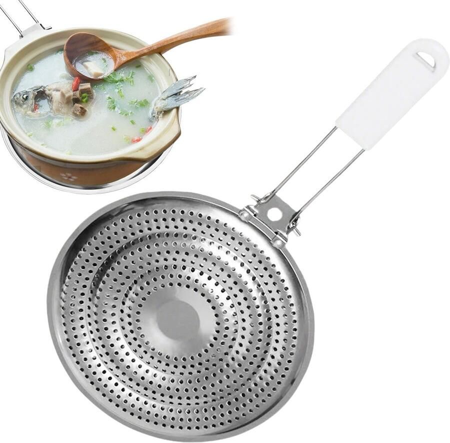 Warmte Diffuser Vlamverdeler Plaat Gelijkmatig Koken Roestvrij Staal 20 cm Breed Zilverkleurig
