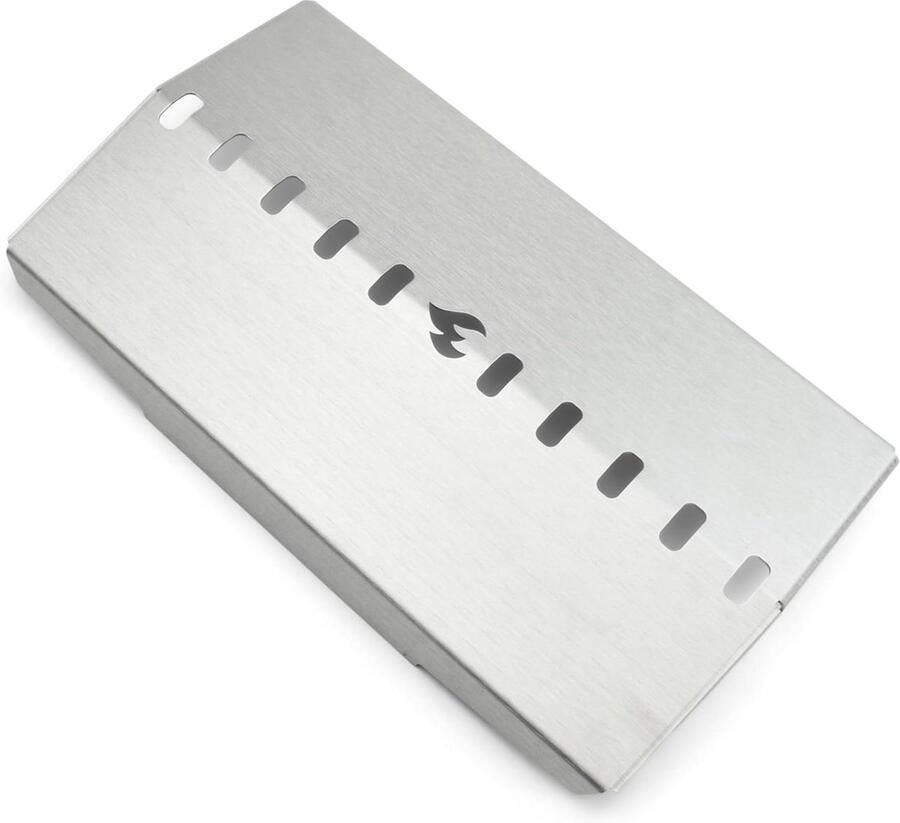 Warmte reflector Grill plaat Barbecue verbeteren Geoptimaliseerde vetafvoer 23.5 cm Zilver
