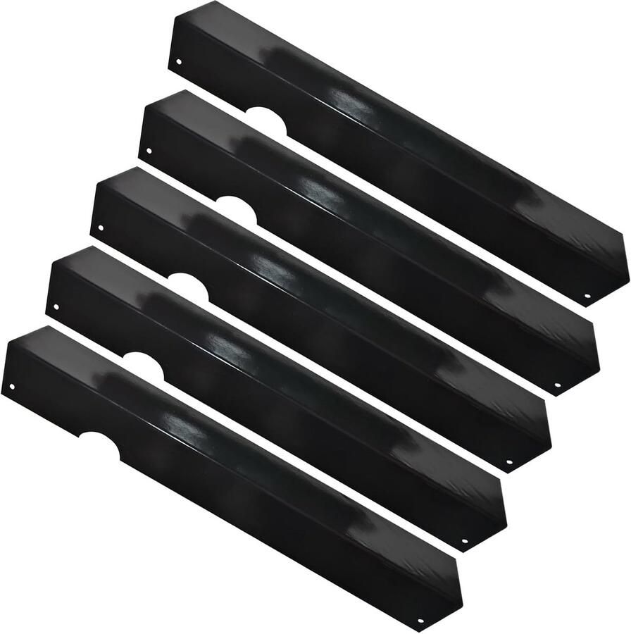 Grill Warmteplaten Branderafdekking RVS Smaak Verbeteren Gelijkmatige Warmteverdeling 46 x 16 cm Zwart