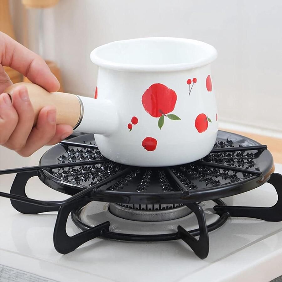 Warmtediffuser Kookplaat Vlamverdeler Adapter Gelijkmatig Koken Warmtegeleiding Glas Universeel Zwart