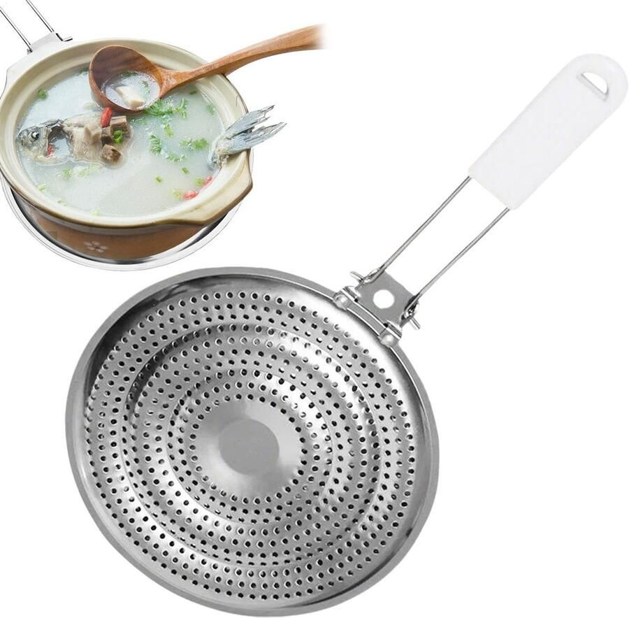 Warmtediffuser Kookplaat Vlamvertragende Plaat Gelijkmatig Koken Roestvrij Staal 20x3.5 cm