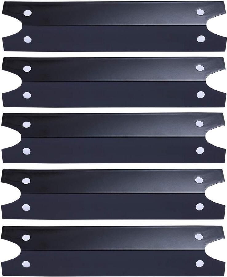 Warmteplaat 5-pack Warmteschild Grill Barbecue Onderhoud Porselein Staal 43 x 10 cm Zilver