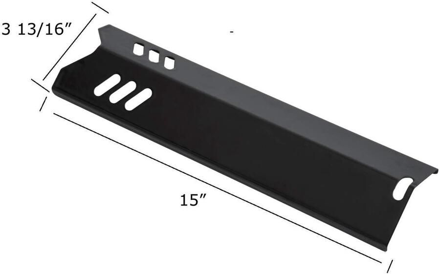 Warmteplaat Grill Hitteschild Tent Grill Onderhoud Corrosiebestendig Porselein Staal 38x6 cm Zwart