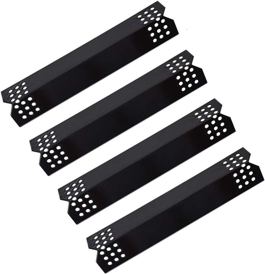 Warmteplaat Porselein Hitteschild Grill Barbecue Onderhoud Gelijkmatige Vlam 4 stuks 37cm Zwart