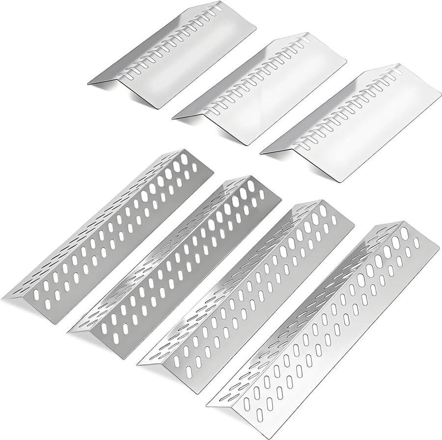 Warmteplaat RVS Grillplaat Deksel Barbecue Onderhoud Zwaar Roestvrij Staal 43 x 15 cm Zilver