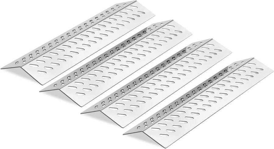 Warmteplaat RVS Grillplaat Hitteverspreider Barbecue Onderhoud Roestvrij Staal 4 Pack 17 5 8 Zilver