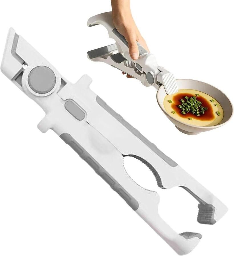 Warmteplaatgrijper Klemhouder Hete Borden Pakken Ergonomische Grip 22 x 16 cm Grijs