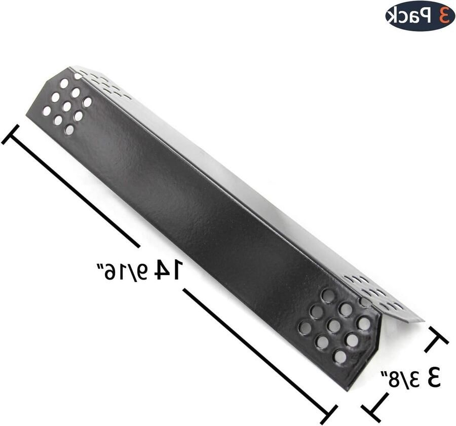 Warmteplaten BBQ Hitteschild Branders Barbecue Reparatie Porselein Emaille Staal 37 cm Lengte Zwart