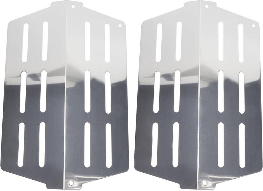 Warmteplaten BBQ Vlamverspreiders Grill Buiten Koken Roestvrij Staal 2-Pack Zilverkleurig