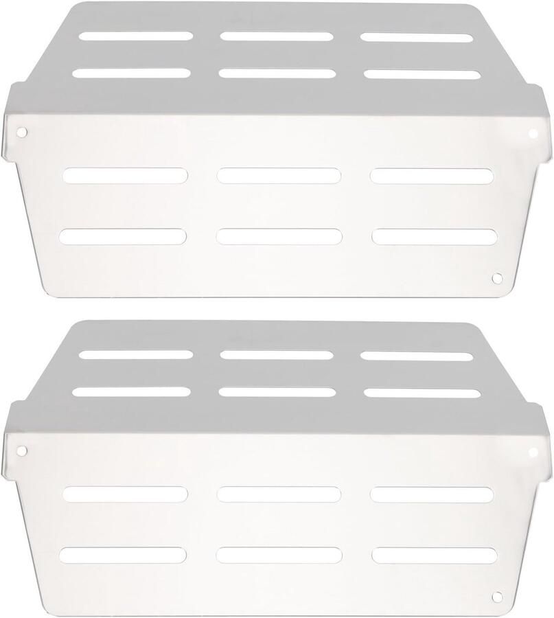 Warmteplaten Gasgrill Warmteverspreiders BBQ Gelijkmatig Koken Roestvrijstalen Constructie 33.5 x 22 x 2.5 cm Zilver