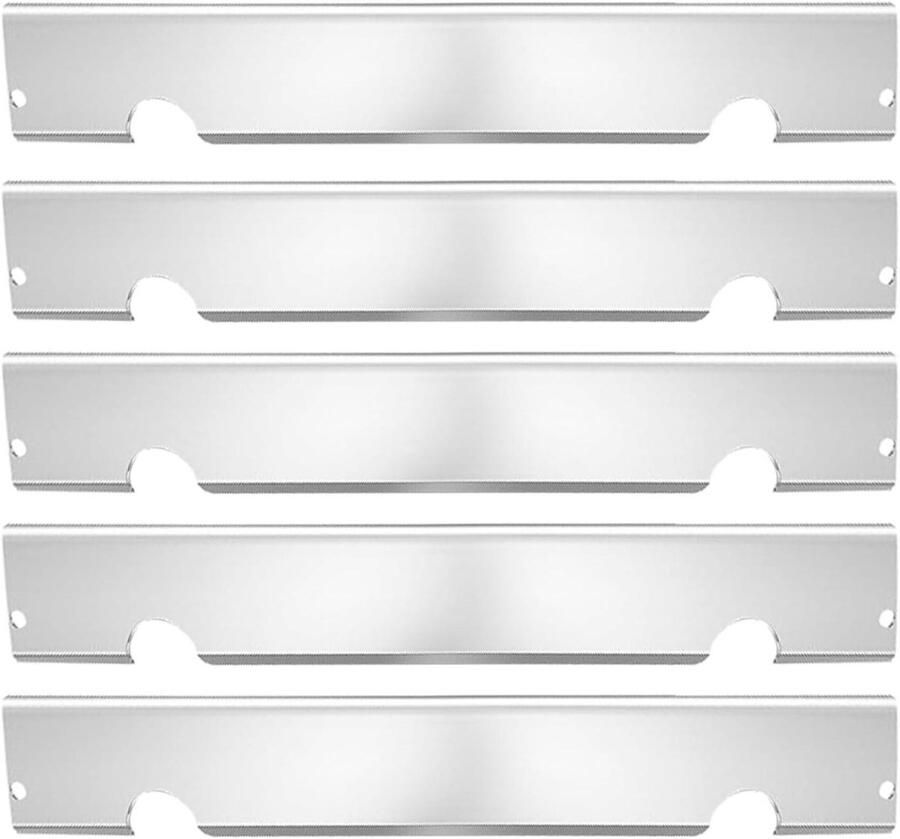 Warmteplaten Grill Hitteplaten Vlamverdeler Authentieke Grillresultaten Gelijkmatige Warmteverdeling 46 x 16 x 16 cm Zilver