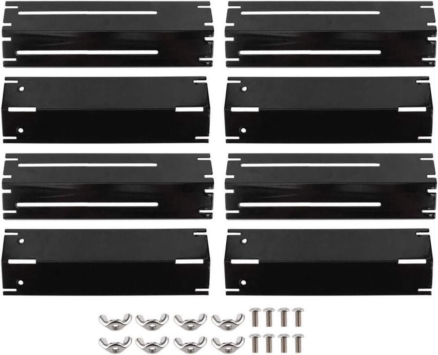 Warmteplaten Set Grill Platen Buiten Koken Verstelbare Lengte 4 Sets Zwart