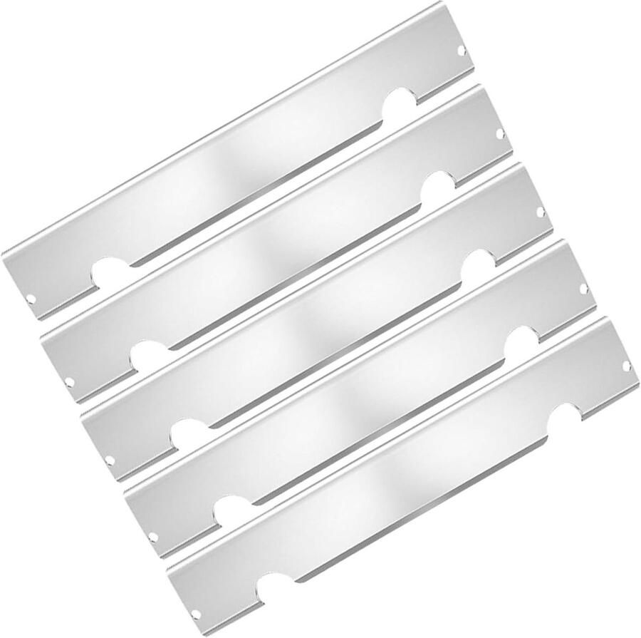 Warmteplaten Voor Barbecue Grill Deflector Platen Gelijkmatige Verhitting Roestvrijstalen Kwaliteit 46 x 16 cm Zilver