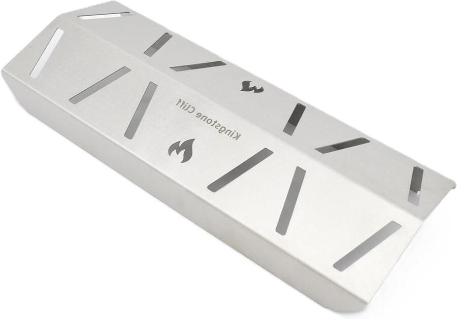 Warmtereflector Barbecue Hitteplaat Grill Gelijkmatiger Grillen Roestvrij Staal Made in Germany 36 x 14 cm Zilver