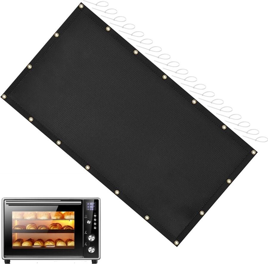 Warmteschild Houtkachel Wandbeschermer Fornuis Bescherming tegen Hitte Hoge Temperatuurbestendig 91.5x122cm Zwart