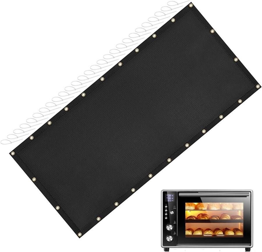 Warmteschild Houtkachel Wandbescherming Oven Buiten Koken Hittebestendig Glasvezel 3x10ft Zwart