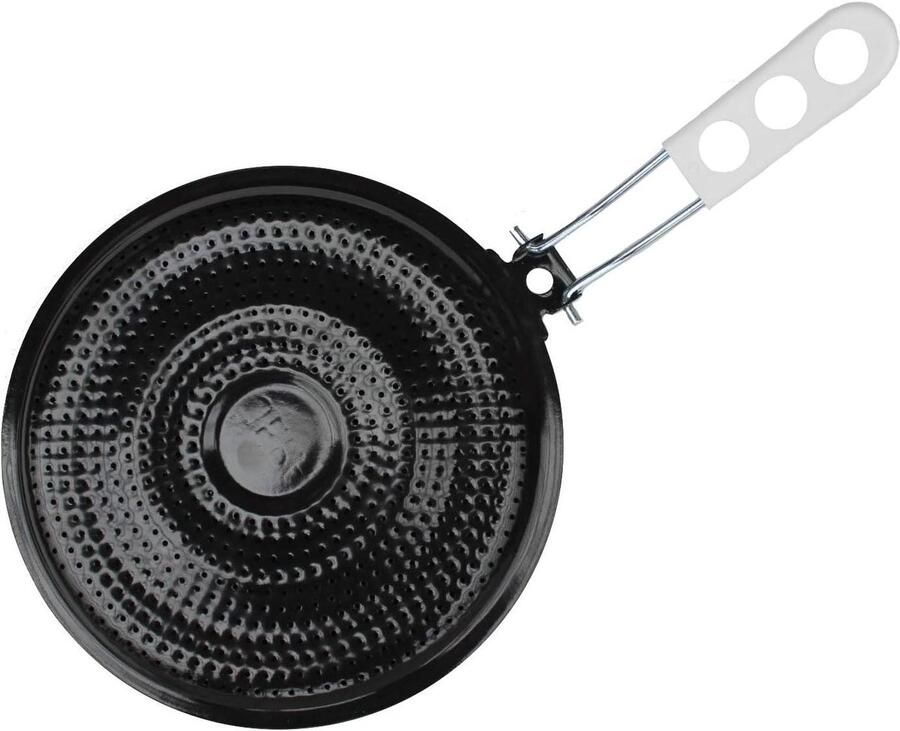 Warmteverdeler fornuis Zeefplaat gasbrander Gelijkmatig koken Inklapbare handgreep 21 cm diameter Zwart