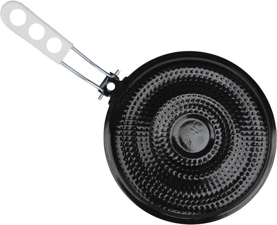 Warmteverdeler fornuis Zeefplaat gasvlammen Koken op gas Inklapbare handgreep 21 cm diameter Zwart