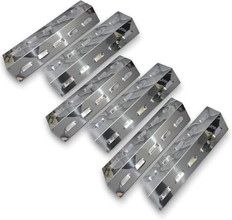 Warmteverdeler Grill Vlamverdeler Plaat Gelijkmatige Hitte Roestvrij Staal 40.5 x 16 x 6 cm Zilver