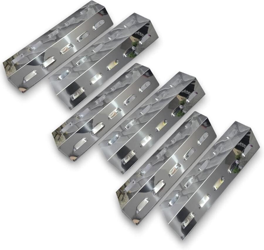 Warmteverdeler Grill Vlamverdeler Plaat Gelijkmatige Hitte Roestvrij Staal 40.5 x 16 x 6 cm Zilver