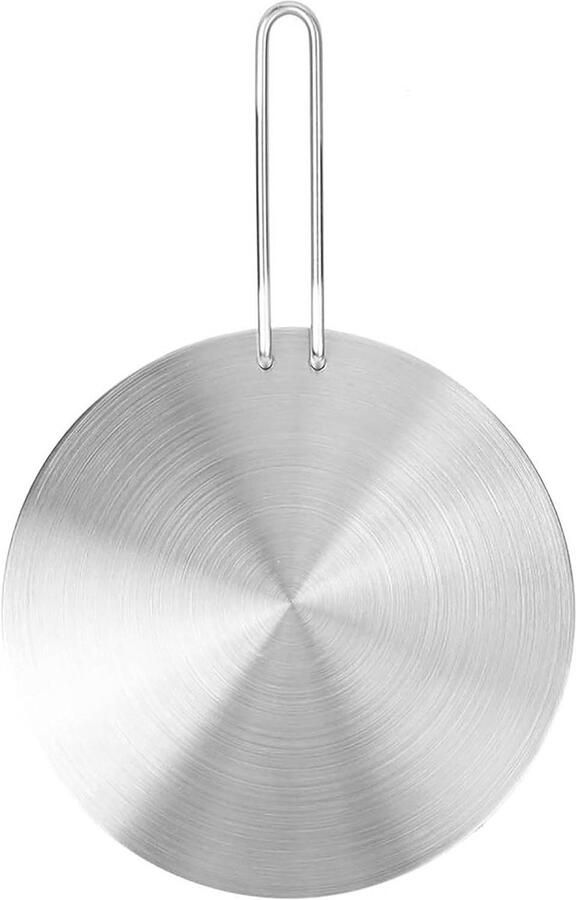 Warmteverdeler Plaat Adapter Converter Koken op Inductie Roestvrij Staal 24 cm Zilver