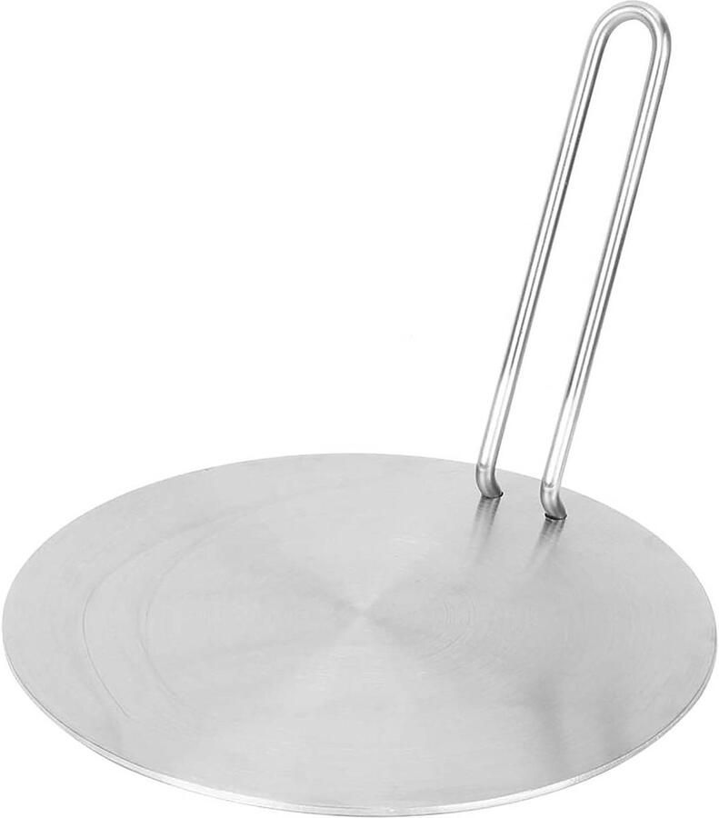 Warmteverdeler Plaat Inductie Adapter Gelijkmatig Koken Roestvrij Staal 22cm Diameter Zilver