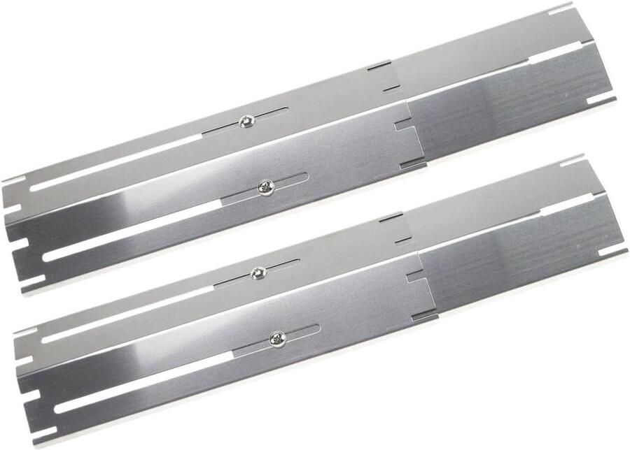 Warmteverdelers Grill Vlamverdeler Platen Barbecue Accessoire Verstelbare Lengte 2 Stuks Zilver