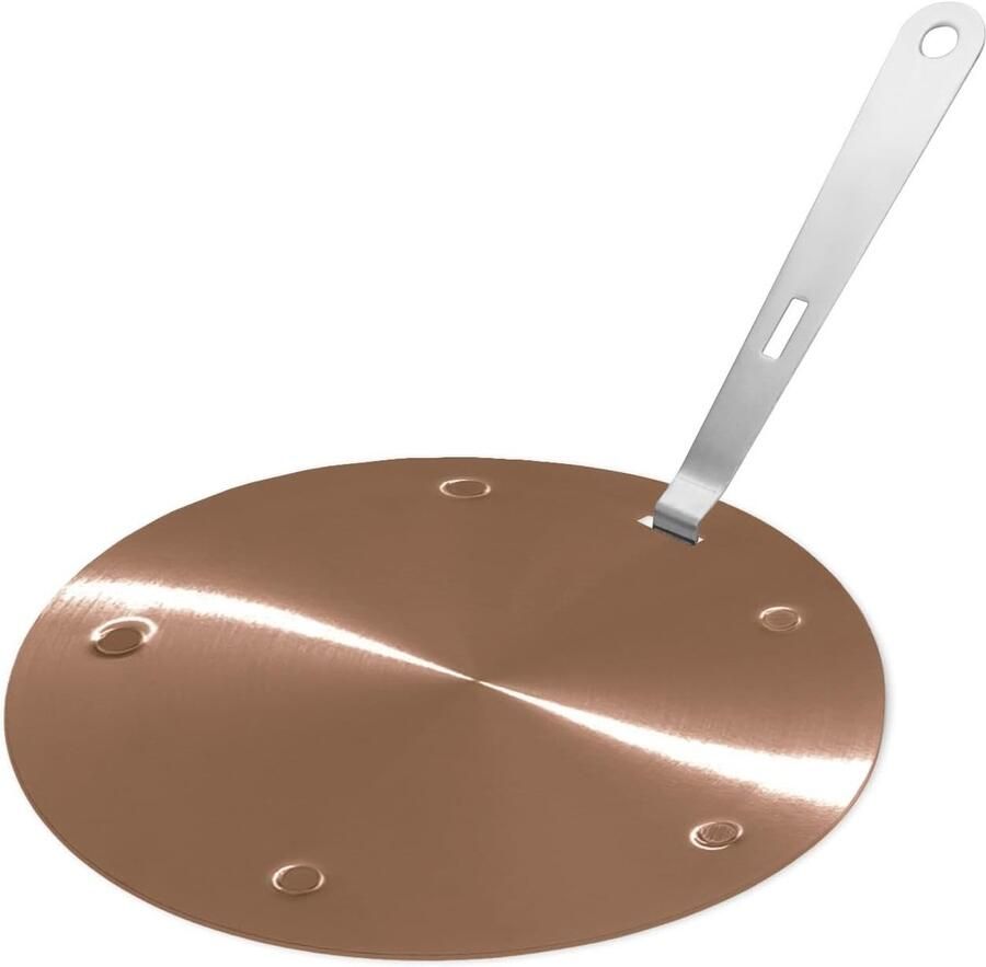 Warmteverdelingsplaat 16 cm voor inductiekookplaat inductie-adapter en converterschijf met afneembare handgreep in roségoud ideaal voor gelijkmatige warmteverdeling en kookgemak