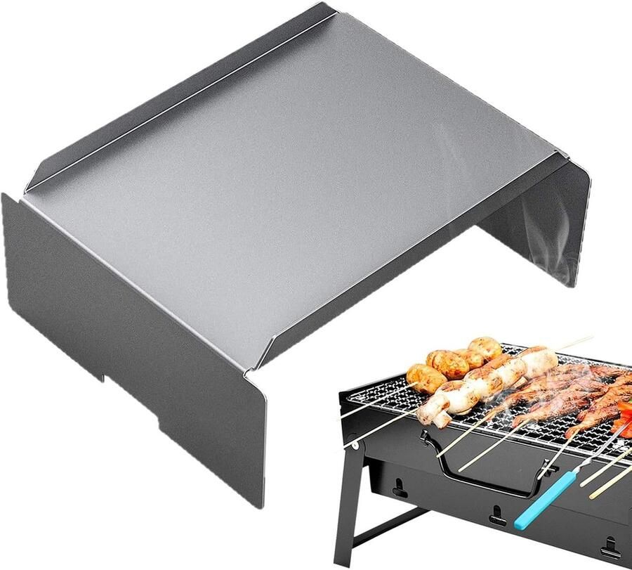 Warmteverspreider Grill Warmtebord Diffuser Gelijkmatig Koken Zwaar Roestvrij Staal 15 x 30 x 35 cm Zilver