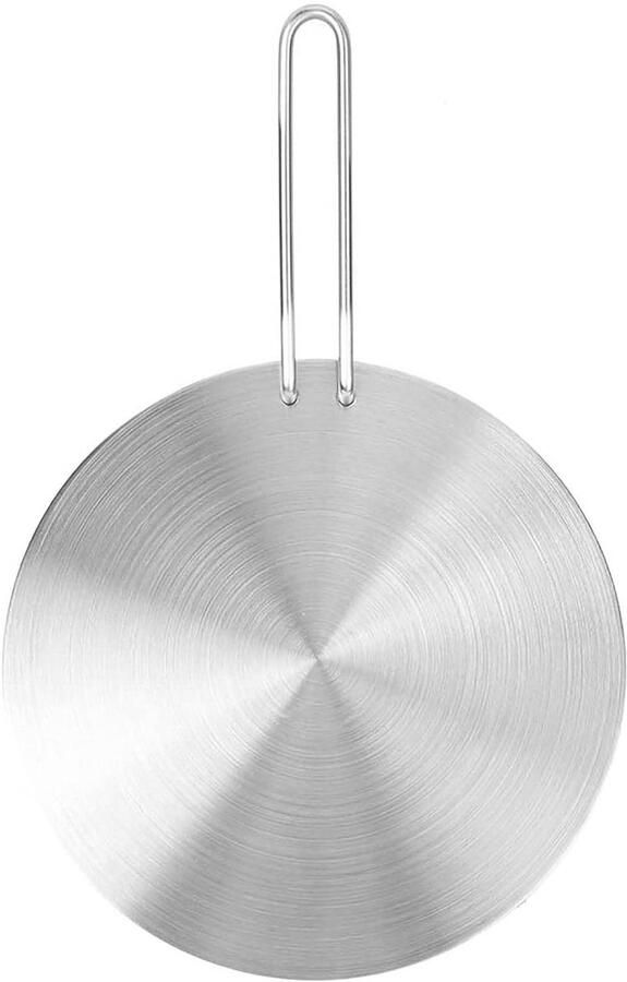 Warmteverspreider Inductieplaat Adapter Converter Gelijkmatig Koken Roestvrij Staal 24 cm Zilver