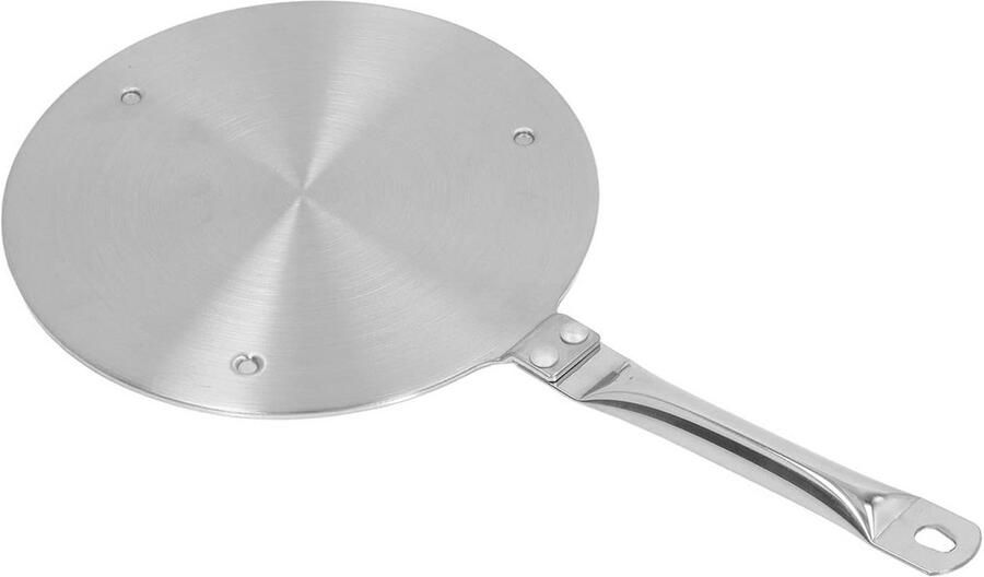 Warmteverspreider Inductieplaat Adapter Kookplaat Gelijkmatig Verwarmen Roestvrij Staal 7.7 inch Zilver