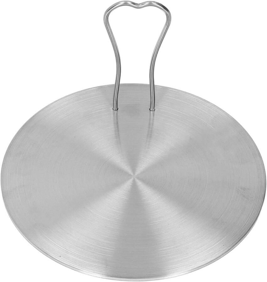 Warmteverspreider Kookplaat Converter Plaat Gelijkmatig Koken Roestvrij Staal 18 cm diameter Zilver