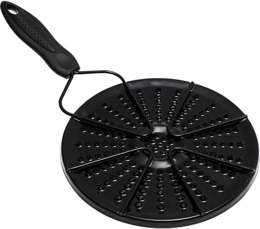 Warmteverspreider Plaat Sudderring Vlamtemmer Gelijkmatig Koken Inklapbaar Koel Handvat 40 cm Zilver