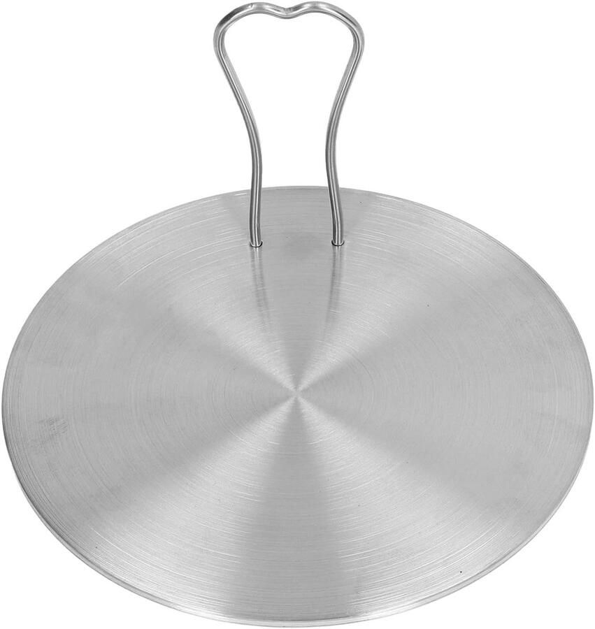 Warmteverspreider Kookplaat Inductie Adapter Gelijkmatig Koken Roestvrij Staal 20 x 20 cm Zilver