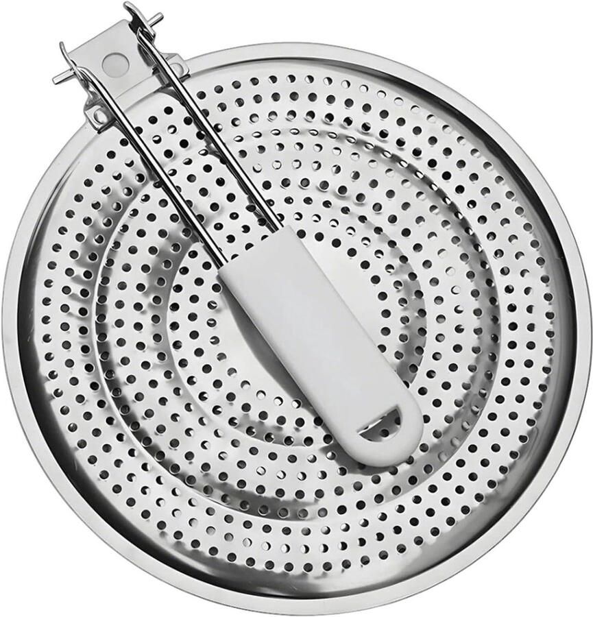 Warmteverspreider Pannenrek Sudderplaat Gelijkmatig Koken Roestvrij Staal 20 cm Zilverkleurig