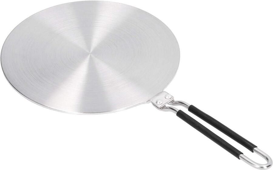 Warmteverspreider Plaat Converter Inductie Gelijkmatig Koken Met Siliconen Handvat 22 cm Roestvrij Staal